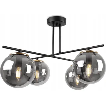 ZÁVĚSNÉ STROPNÍ SVÍTIDLO LUSTR ČERNÝ ZLATÝ BÍLÉ KOULE GLAMOUR DO OBÝVÁKU