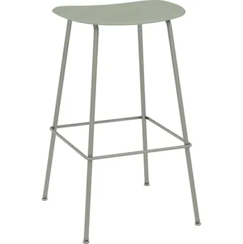 Barová židle Muuto, Barová židlička Fiber Tube 75 cm šedo-zelená - Formadore