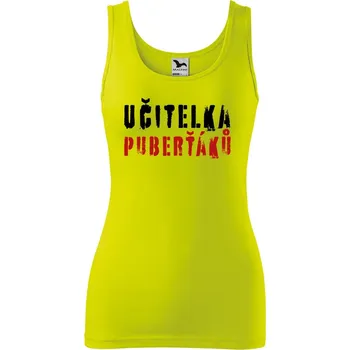 Dámské oblečení Dámské tílko s potiskem Učitelka puberťáků Velikost: L, Barva: Limetková