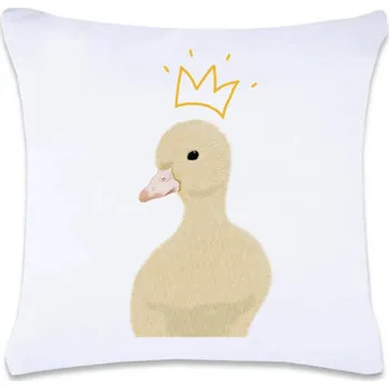 Dekorativní polštářek Dekorační polštář s potiskem Kachnička s korunkou 40 x 40 cm Oboustranný tisk: NE