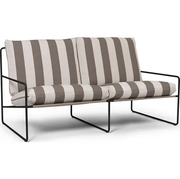 Pohovka Ferm Living, Zahradní pohovka Desert Stripe dvojitá s černým rámem - Formadore