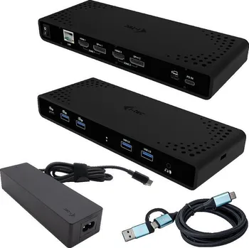 USB hub i-tec Universal Dual 4K Display Docking Station, Power Delivery 85W + i-tec USB-C Charger 100W CADUA4KDOCKPDB100