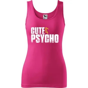 Dámské tílko s potiskem Cute but psycho Velikost: XS, Barva: Purpurová