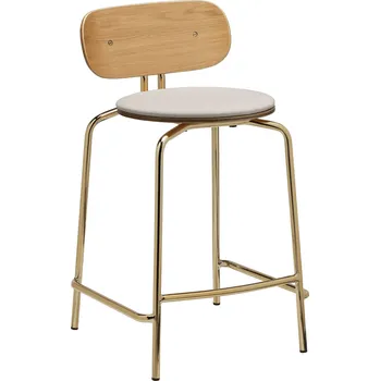 Jídelní židle Umage, Židle Curious Counter s čalouněným sedákem na mosazných nožkách světle písková - Formadore