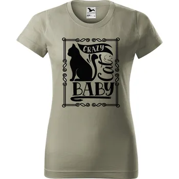 Dámské tričko Dámské tričko s potiskem Cat baby Barva trička: Světlá khaki - 28, Velikost: XL