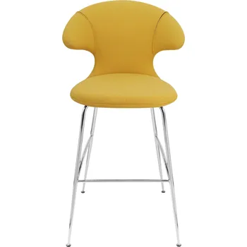 Barová židle Umage, Barová židle s opěradlem Time Flies na chromových nožkách žlutá - Formadore