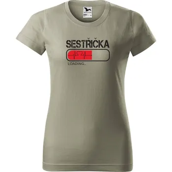 Dámské tričko Dámské tričko s potiskem Sestřička loading Barva trička: Světlá khaki - 28, Velikost: S