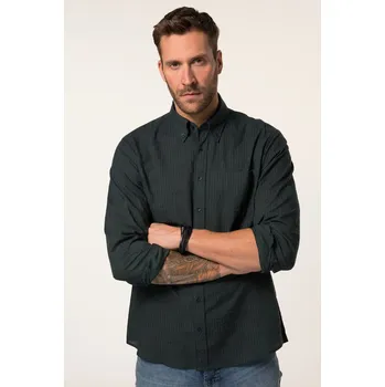 Pánská košile JP1880, Plus size Košile JP1880, dlouhé rukávy, plošný potisk, límeček s knoflíky, Modern střih, do 8XL pro plnoštíhlé nadměrná velikost, 835894124-1460, šedý, XXL, Plus size oblečení, Oblečení pro vysoké muže, Nadměrné velikosti, Oblečení pro plnoštíhlé.