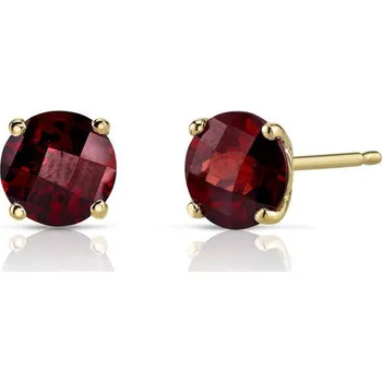 Náušnice Zlaté napichovací náušnice s granáty Hulda