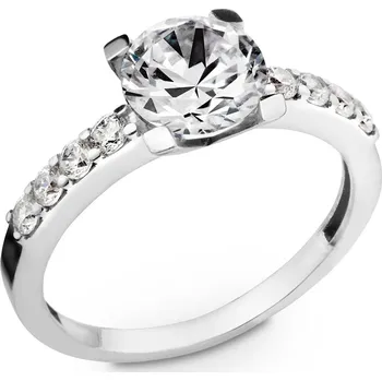 Prsten Zásnubní prsten z bílého zlata se zirkony 211.90 Velikost: 59