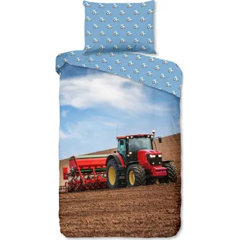 Povlečení Modré flanelové dětské povlečení na jednolůžko 140x200 cm Tractor – Good Morning ID_1748052