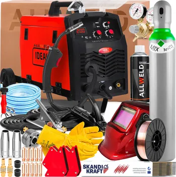 Svářečka INVERTOROVÁ SVÁŘEČKA IDEAL PRAKTIK MIG 200 230V 200A SVAŘOVÁNÍ MMA PRO OCEL