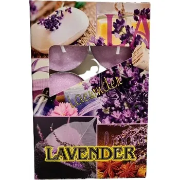 Svíčka Parafínová čajová svíčka Levandule Adpal 6 ks