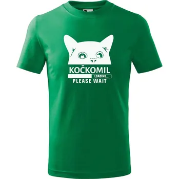 Chlapecké tričko Dětské tričko s potiskem Kočkomil loading Velikost: 158/12 let, Barva trička: Středně zelená