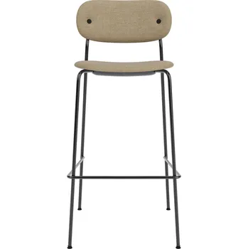 Barová židle Audo Copenhagen, Barová židle s opěradlem Co čalouněná na černých nožkách 105 cm béžová - Formadore
