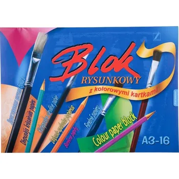 Blok Školní blok na KRESLENÍ Barevný blok A3 16 listů Kreska