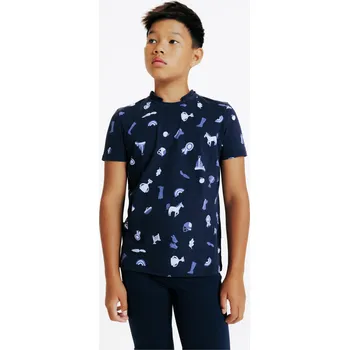 FOUGANZA Dětské jezdecké polo tričko Magic 12 LET MODRÁ