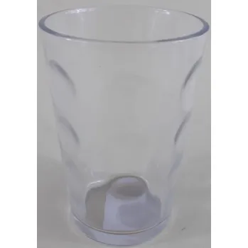 Sklenice Sklenice z hrubého skla, objem 210 ml, 9,5×6 cm, průhledná se vzorem.