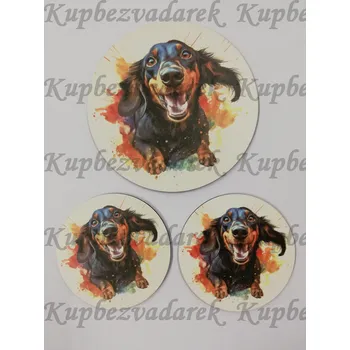 Podtácek sololak - sada kruh 15cm + 10cm - Jezevčík