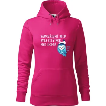 Pánská mikina Mikina s kapucí a potiskem Byla jsem hodná Velikost (žena): L, Vyberte barvu: Purpurová