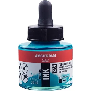 Akrylový inkoust Amsterdam - 522 Turquoise Blue Objem: 30 ml