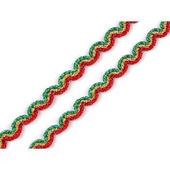 Vánoční leonský prýmek šíře 10 a 12 mm, barva 1 (10 mm) multikolor