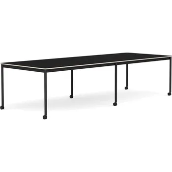 Psací stůl Muuto, Stůl na kolečkách Base laminovaný nohy černé 110 x 300 cm černý - Formadore