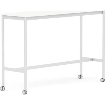Psací stůl Muuto, Stůl na kolečkách Base laminovaný ABS bílé nohy 50 x 160 x 105 cm bílý - Formadore