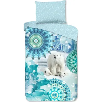 Povlečení Modré flanelové povlečení na jednolůžko 140x200 cm Seppo – HIP ID_1748058