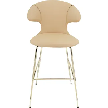 Barová židle Umage, Barová židle s opěradlem Time Flies na mosazných nožkách světle béžová - Formadore
