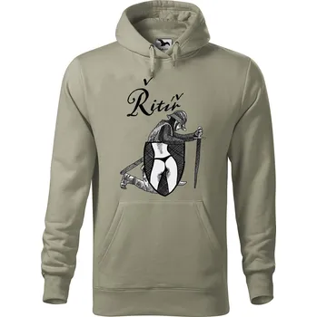 Pánská mikina Pánská mikina s potiskem Řitíř Velikost (muž): 3XL, Vyberte barvu: Světlá khaki