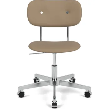 Audo Copenhagen, Otočná židle Co Sierra kožená na hliníkových nožkách světle hnědá - Formadore