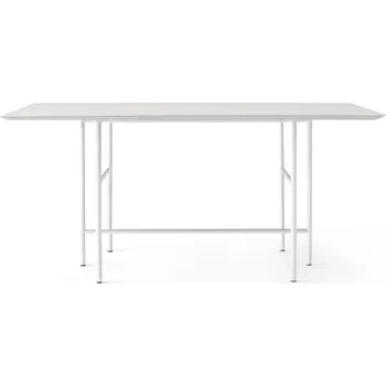 Jídelní stůl Audo Copenhagen, Barový stůl Snaregade obdélníkový s deskou pokrytou linoleem na býlých nožkách 92,7 cm šedý - Formadore