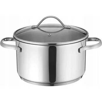 Hrnec VAVIENO Hrnec nerezová ocel poklice 6l 24cm INDUKCE TROUBA 200°C