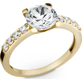 Prsten Prsten ze žlutého zlata se zirkony 211.90 Velikost: 56