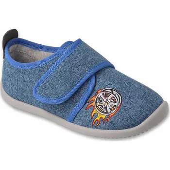Chlapecké bačkory Befado dětské papuče na suchý zip modré velikost 34