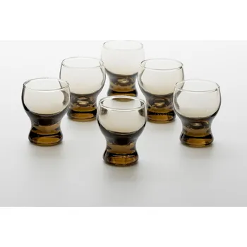 Sklenice Sada 6x sklenice na likér čirá hnědá