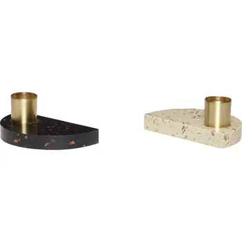 Svícen Hübsch, Svícen Hübsch terrazzo černo-bílý 2 ks - Formadore