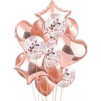 Balónek Sada balónků GOLD ROSE růžovo-zlaté Svatba Narozeniny