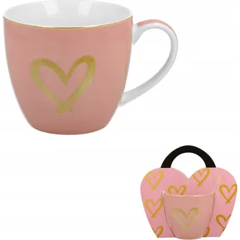 Hrnek Duo Zlaté srdíčko porcelánový 460 ml