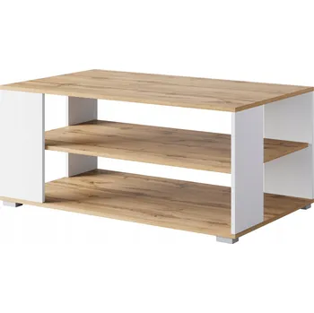 Konferenční stolek Konferenční stolek Bratex obdélníkový 100 x 60 x 45 cm bílý, dub wotan