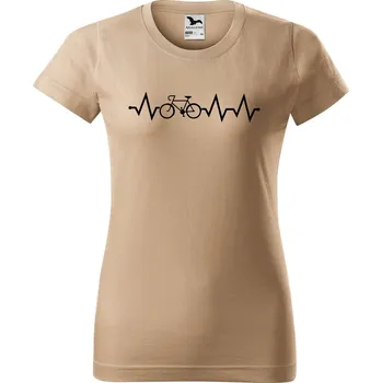 Dámské tričko s potiskem Srdeční tep kolo Barva trička: Písková - 08, Velikost: L