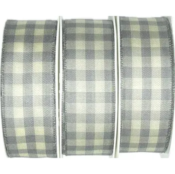 Stuha 3x Stuha taftová MULTICOLORE GREY šedá 3x (25mm x 3m) (Stuha taftová, oboustranná, s vetkaným vlascem v lemu, sada 3ks)