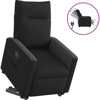 Křeslo Elektrické zvedací polohovací křeslo černé textil Černý3324068