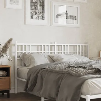 Kovové čelo postele bílé 160 cm Bílá376408