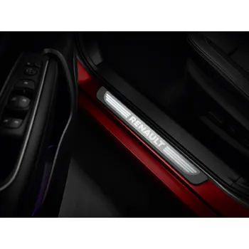 Tuning Vnitřní osvětlené kryty předních a zadních prahů dveří s nápisem Renault