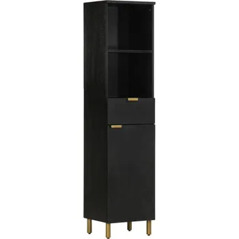 Koupelnový nábytek Koupelnová skříňka černá 38 x 33 x 160 cm masivní mangovník Černý4017670