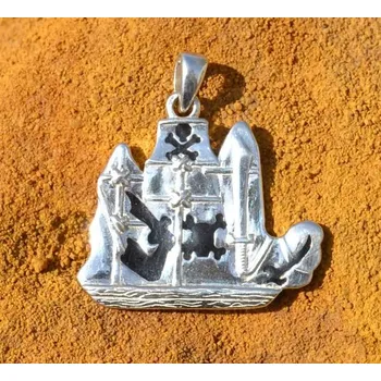 Přívěsek Peter Stone PIRÁTSKÁ LOĎ, amulet, Ag 925