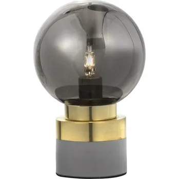 Lampička NOVA LUCE stolní lampa JULIET kouřové šedé sklo mosaz a šedá kovová základna E14 1x12W IP20 bez žárovky 9010264