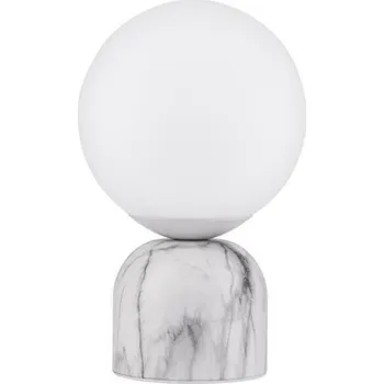 Lampička NOVA LUCE stolní lampa KENIO bílá mramor opálové sklo E14 1x12W 230V IP20 bez žárovky 9050164